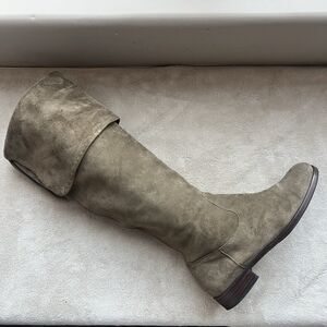 Lauren By Ralph Lauren Cleopatra Taupe Suede Over The Knee Tall Boots Women 9 B